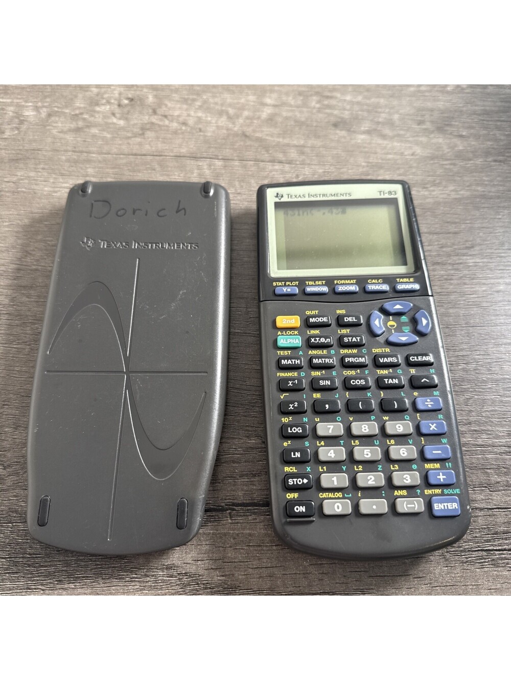 Texas Instruments TI-83 Graphing Calculator Black, Tested and Working W/Cover